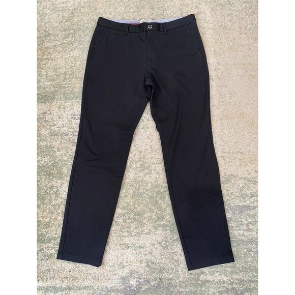 Perk Slim Fit Stretch Pants Size 33x30 Mens Black Tapered Leg Chino Career - Picture 1 of 7
